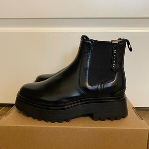 All Saints Black Leather Arlo Boots